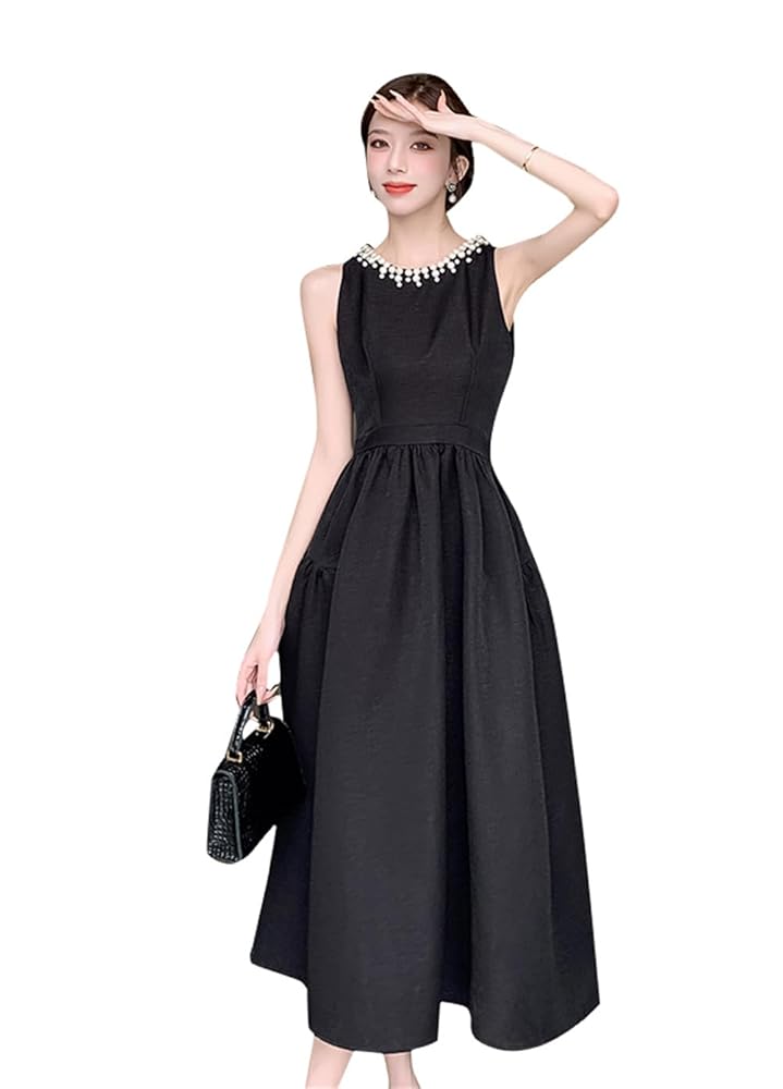 ina ロングジレ　黒 ノースリーブワンピース　エプロンドレス 楽天市場】ワンピース 夏 レディース ノースリーブ ワンピース a
